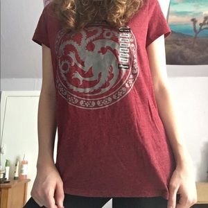 Red Game of Thrones Daenerys Targaryen T-shirt